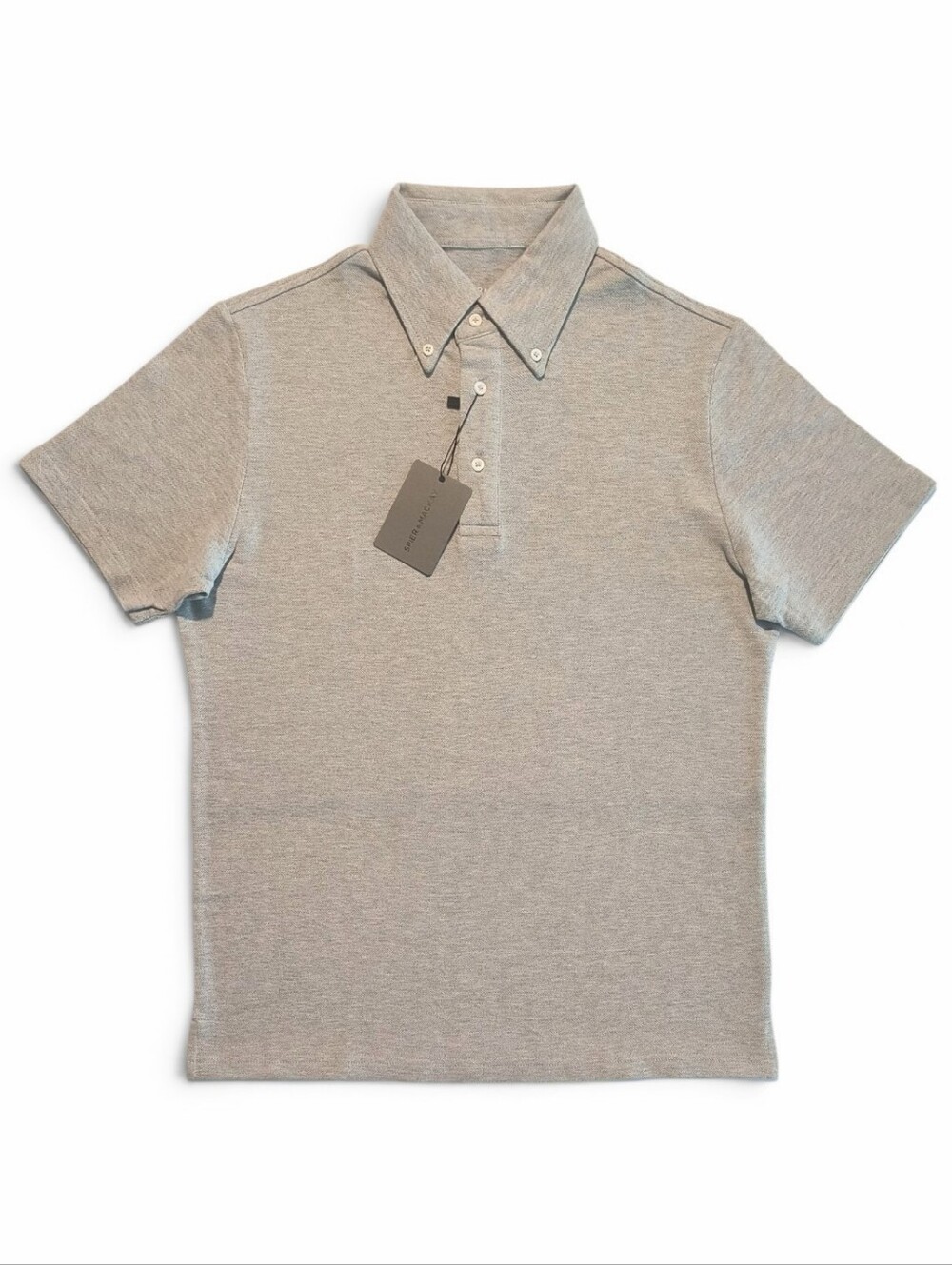 Spier & Mackay Light Gray Heather Short Sleeve Button Down Collar Polo Sz Small